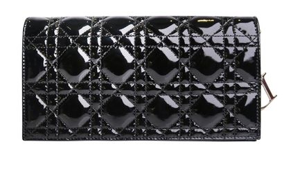 Cannage Quilted Lady Dior Clutch Bag, front view